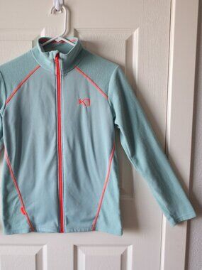 Karri Traa Fleece Jacket Full Zip Women's Size M Green